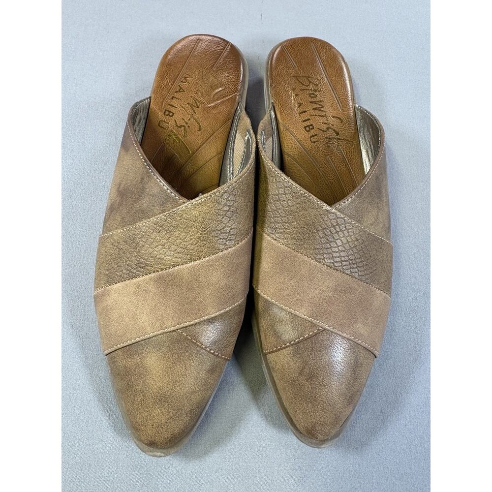 Blowfish Malibu Hazel Mule Shoes Womens Size 8 M Brown Textured Slip On Heeled - Picture 2 of 8